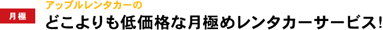 アップルレンタカーのどこよりも低価格な月極めレンタカーサービス!